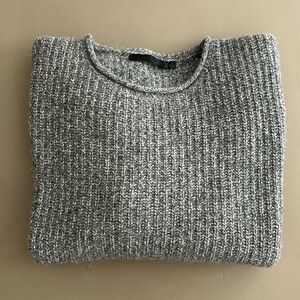 Jenni Kayne Ranch Fisherman Sweater M grey cashmere $545 like new cozy pullover